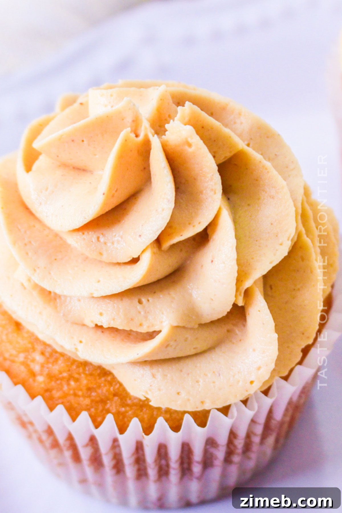 Double Peanut Butter Delight Cupcakes 3 Creamy Peanut Butter Buttercream Frosting on a cupcake