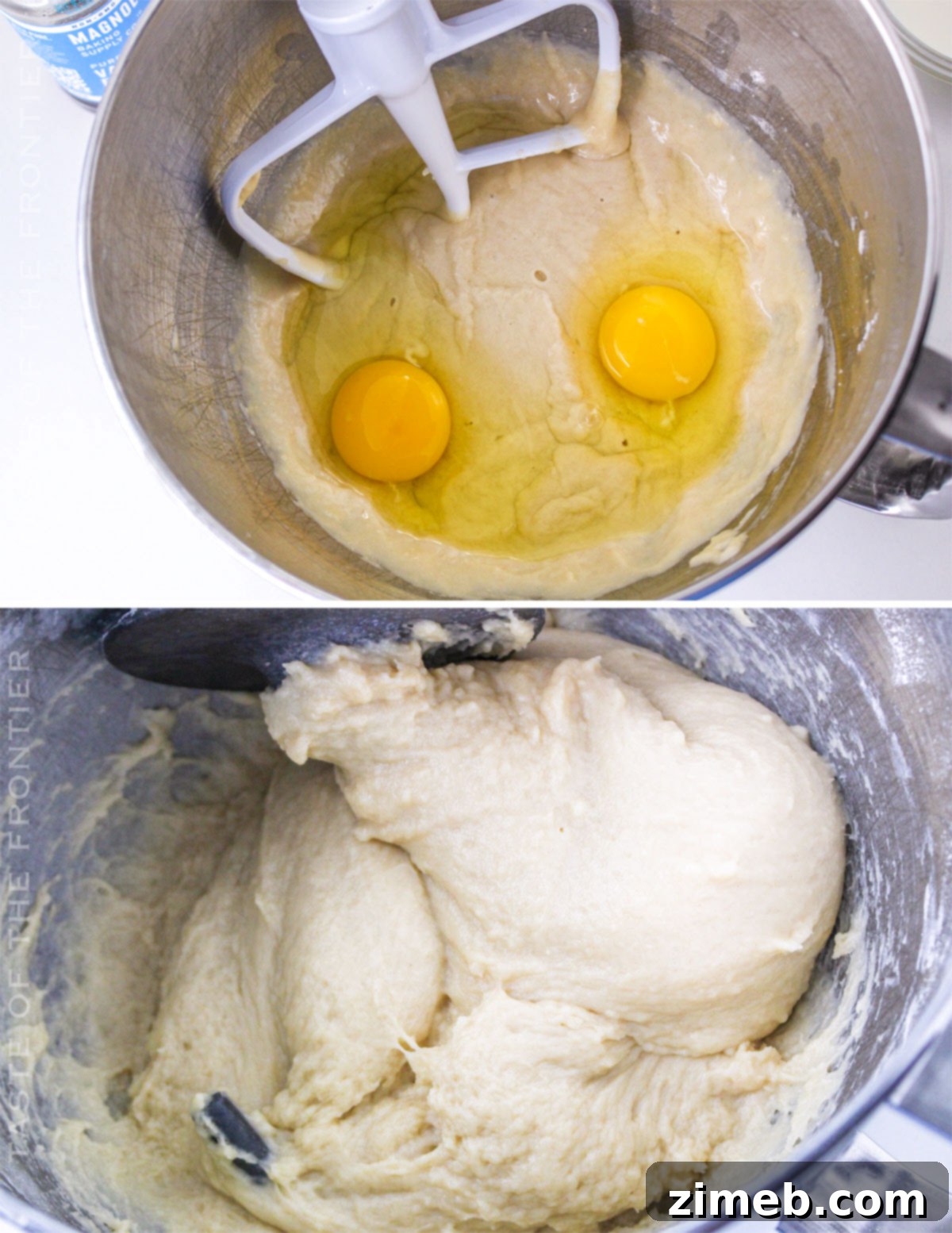 Decadent Peanut Butter Cinnamon Buns 5 Freshly prepared bread dough for making cinnamon rolls