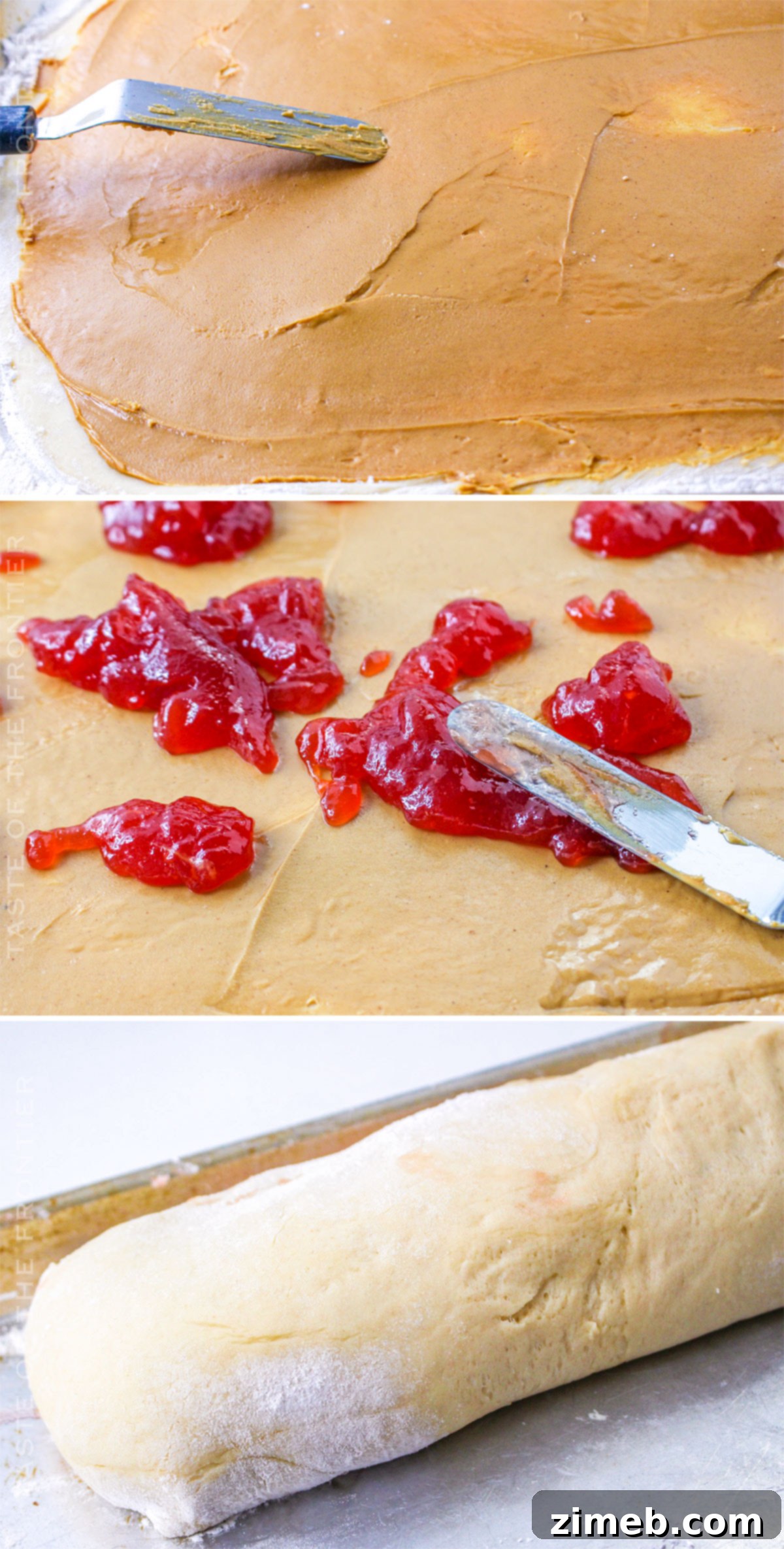 Decadent Peanut Butter Cinnamon Buns 6 Step-by-step process of making Peanut Butter Cinnamon Rolls