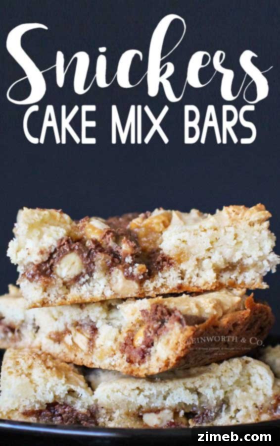 Snickers Dream Cake Bars 18 Snickers Cake Mix Bars