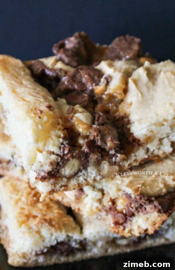 Snickers Dream Cake Bars 3 quick dessert - Snickers Cake Mix Bars