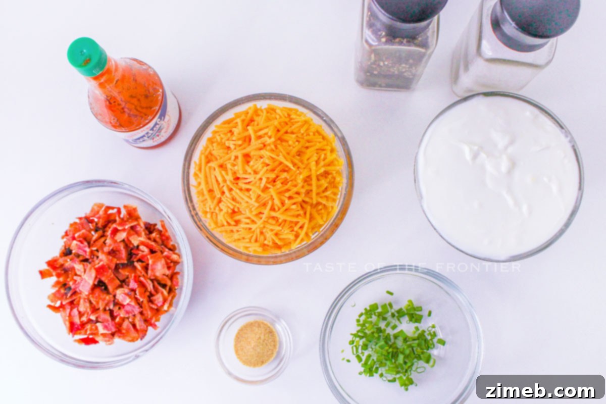 Craveable Loaded Baked Potato Dip 4 ingredients for The Best Loaded Baked Potato Dip