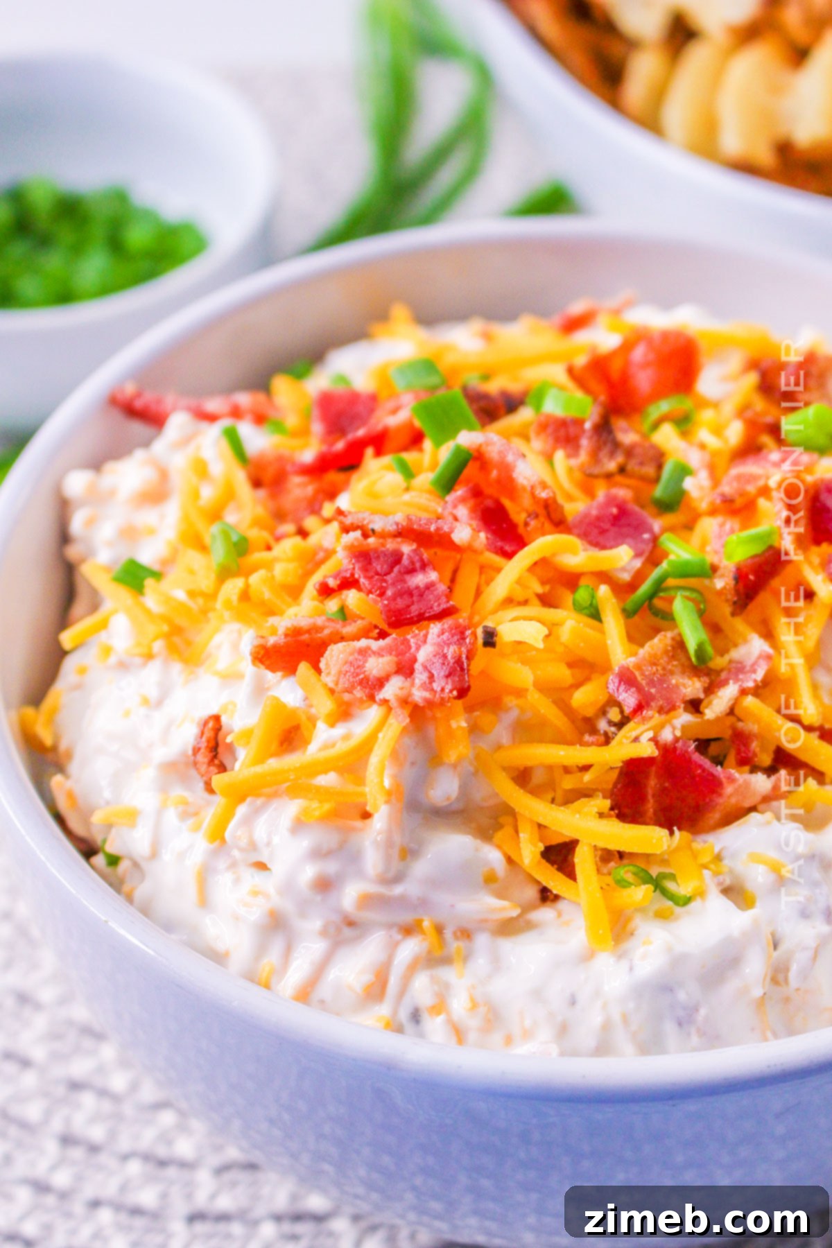 Craveable Loaded Baked Potato Dip 8 game day dip with bacon and cheese