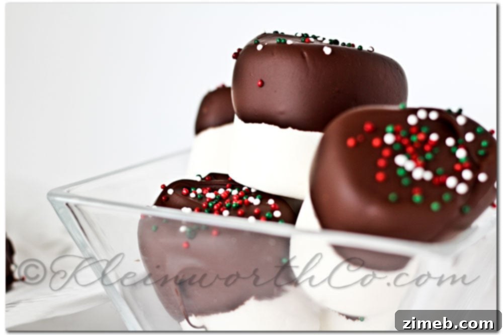 Chocolate Dipped Marshmallows - easy holiday candy