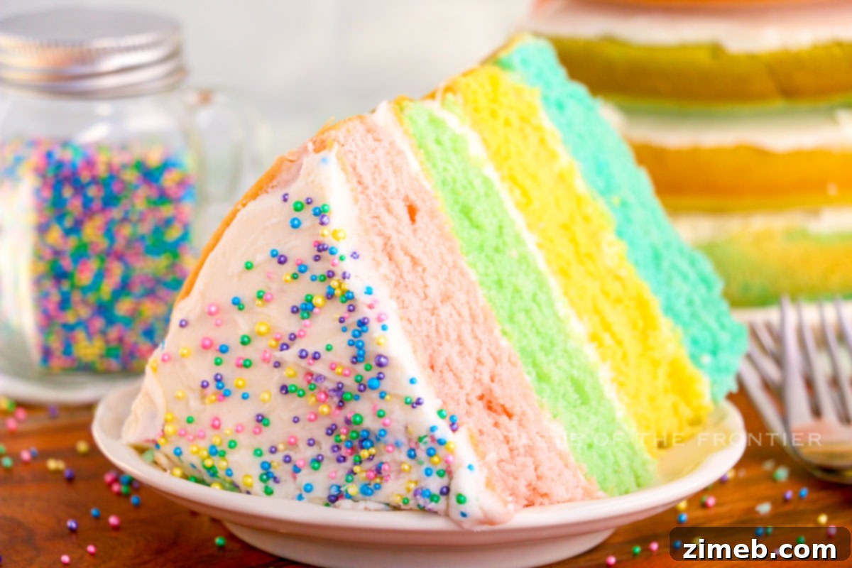 Bake Mom Happy 9 Colorful naked cake with fruit and flowers on a white cake stand