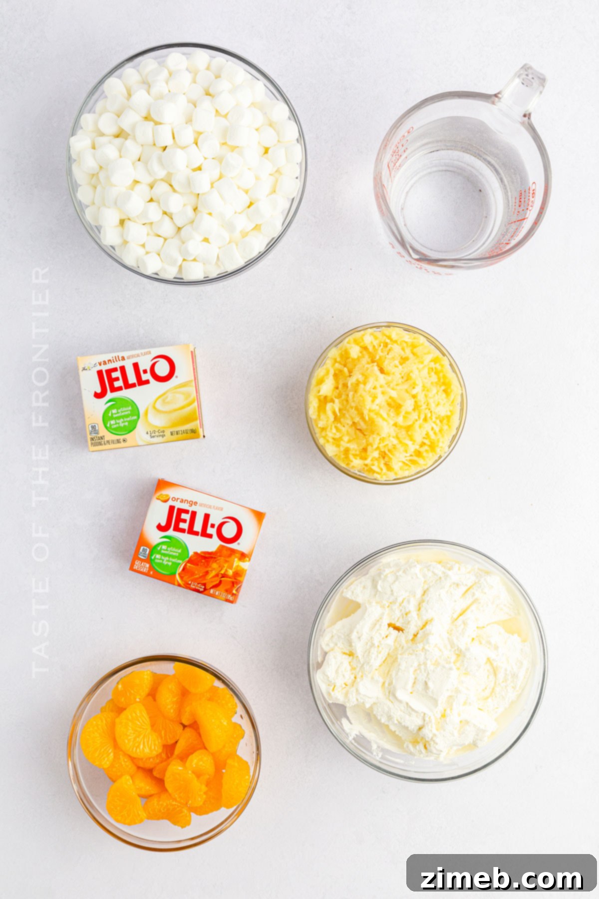 Citrus Cloud Delight 4 Orange Fluff Salad Ingredients Prepped