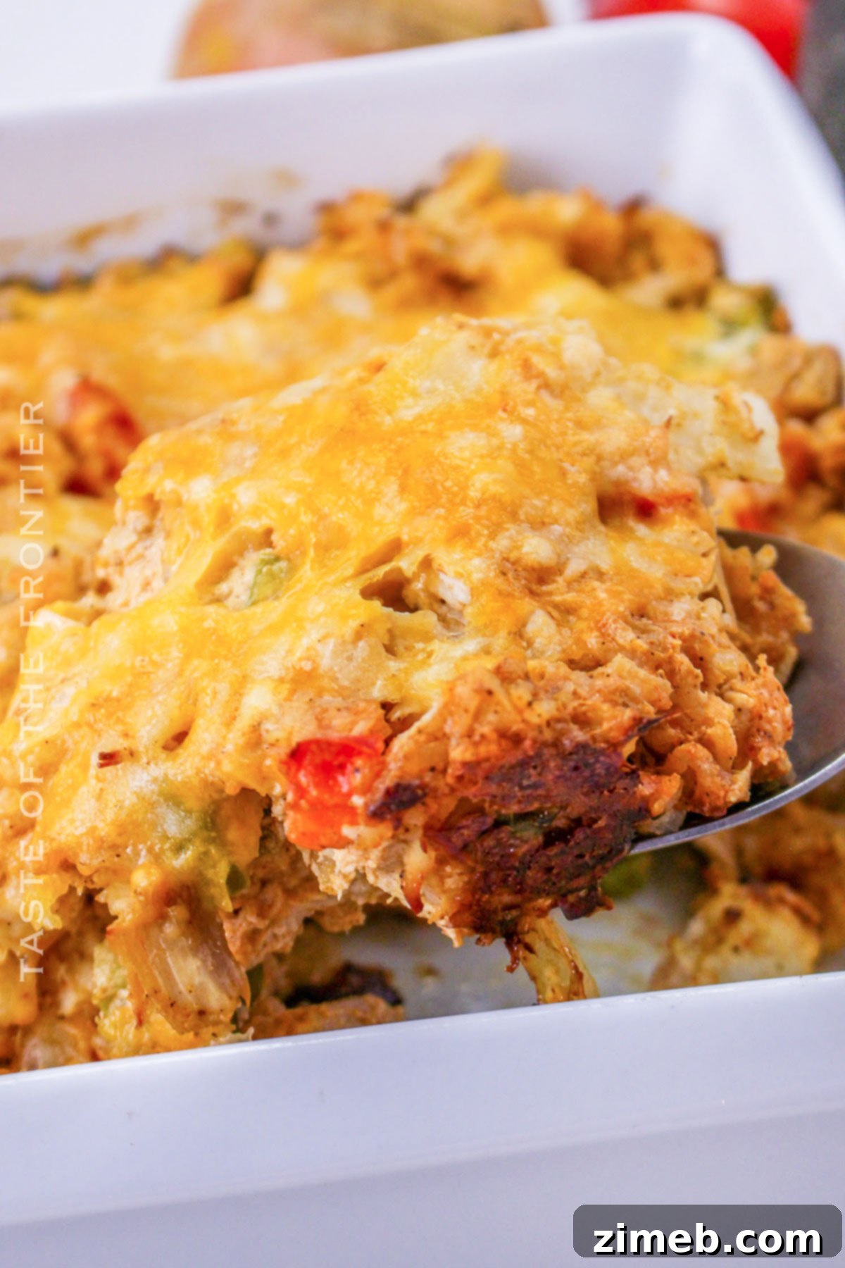 Fiesta Chicken Bake 2 Chicken Fajita Casserole Recipe - A simple one-dish meal with chicken, rice, and cheese