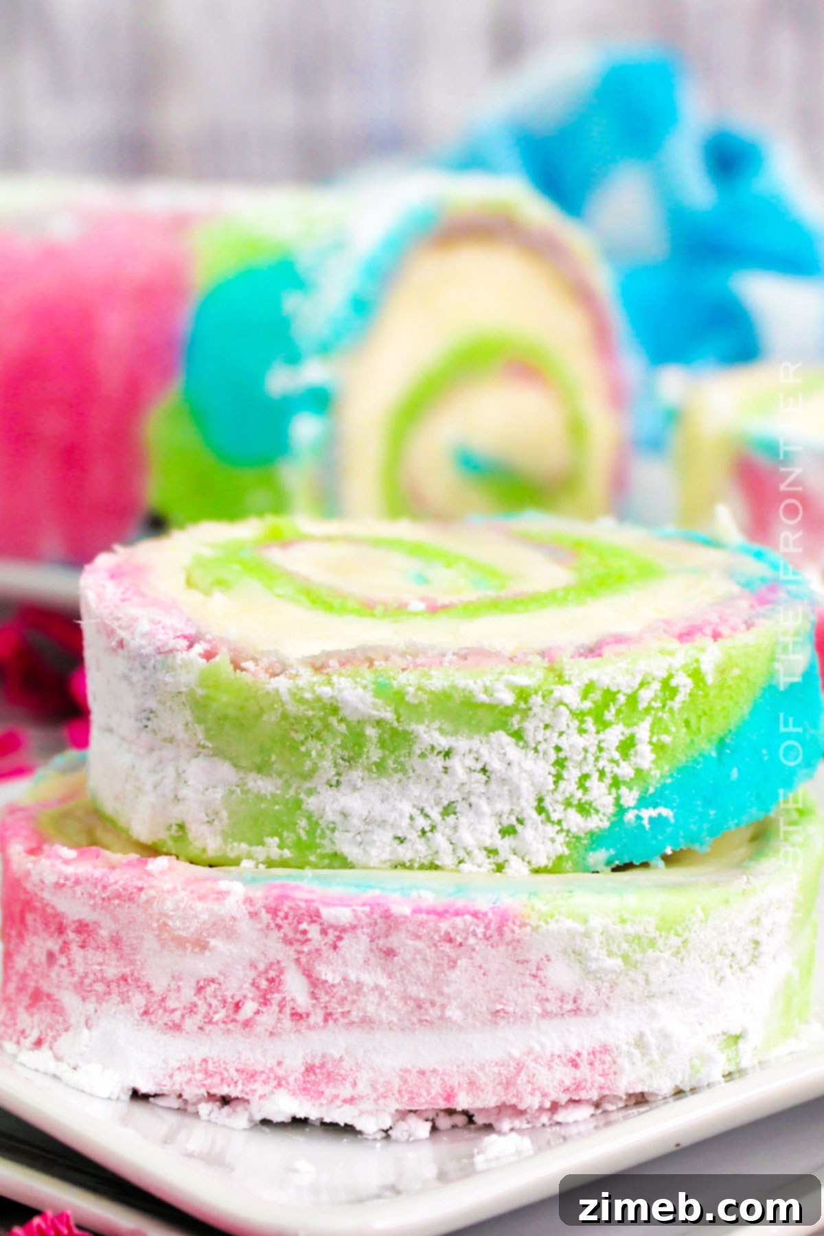 Sweet Spring Roll Cake 3 colorful roll cake