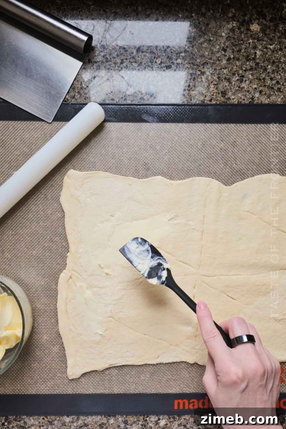 Zesty Cheddar Ranch Cruffins 5 adding the butter