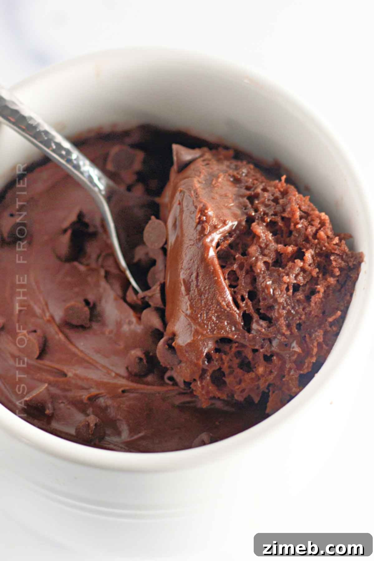 Easy Chocolate Mug Cake 16 frosted cake for 1 in a mug