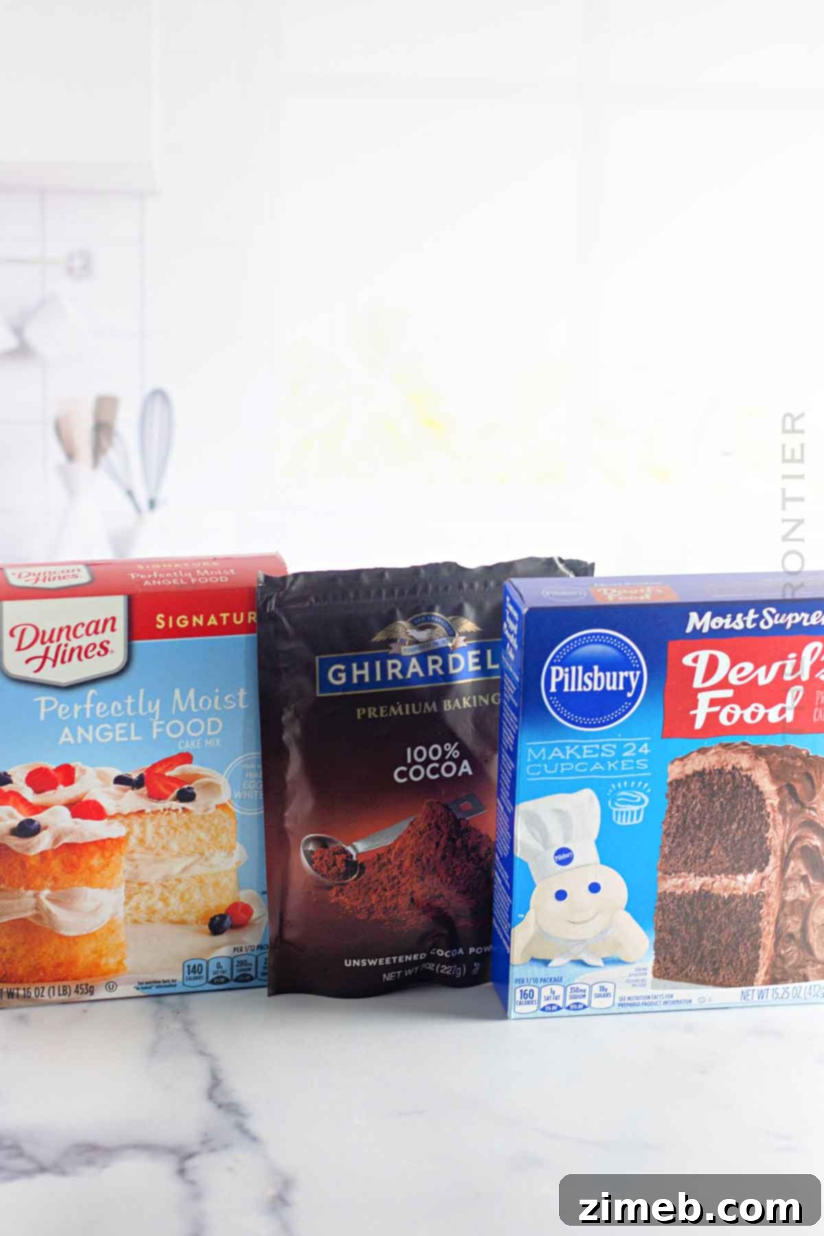 Easy Chocolate Mug Cake 4 Chocolate Mug Cake Ingredients on a table