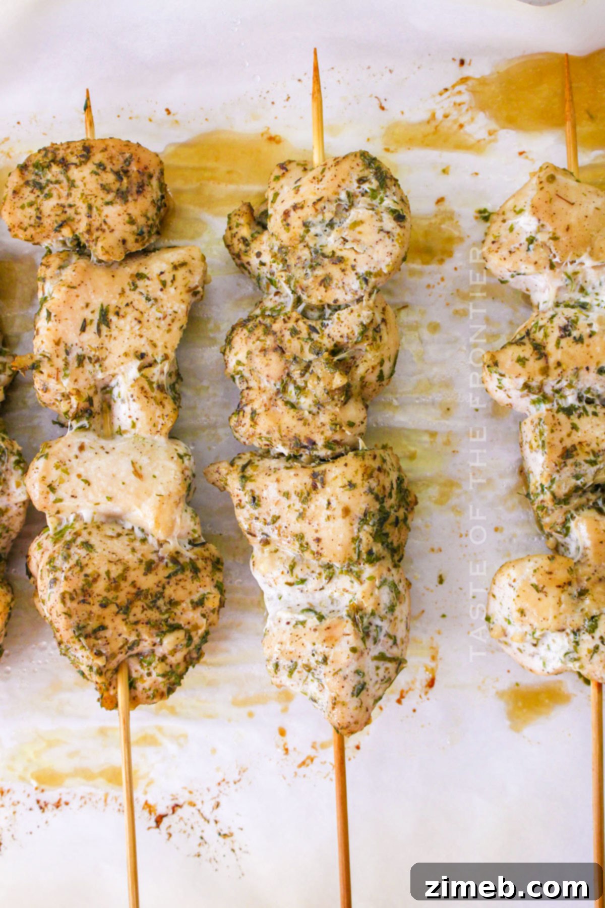 baked chicken on a stick