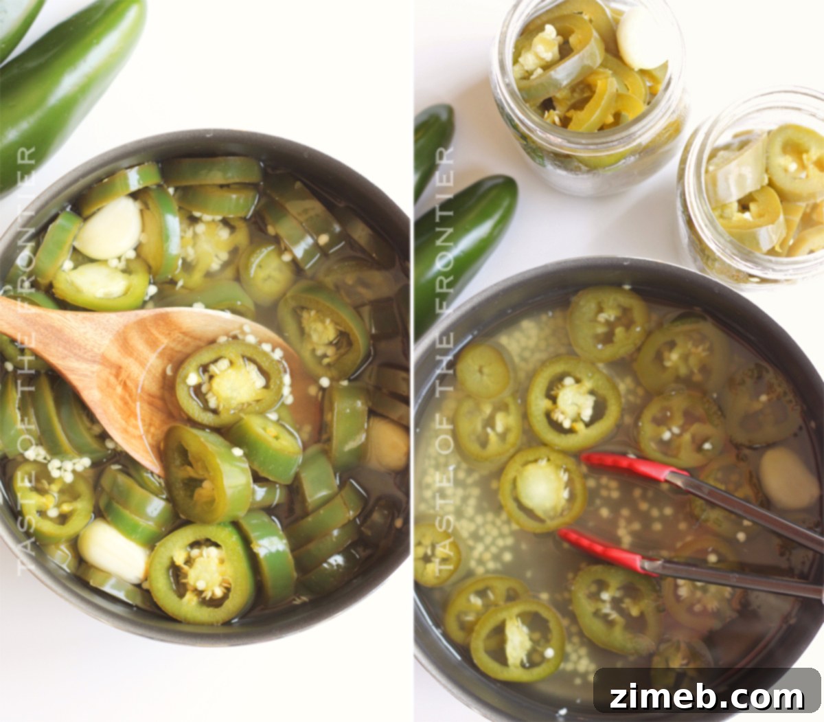Hands preparing fresh jalapenos for pickling
