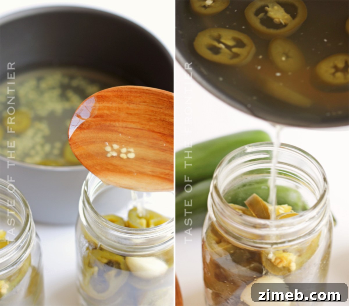 Canning or jarring homemade pickled jalapenos