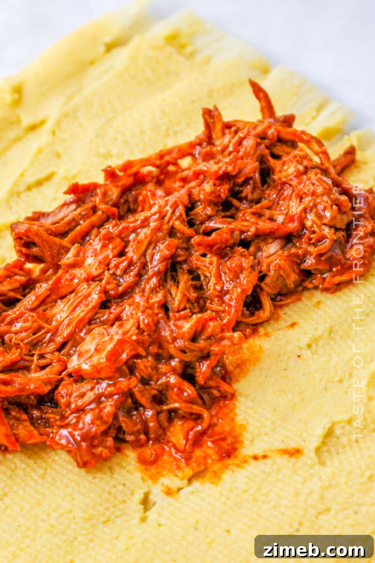 Easy Instant Pot Pork Tamales 7 assemble Tamales
