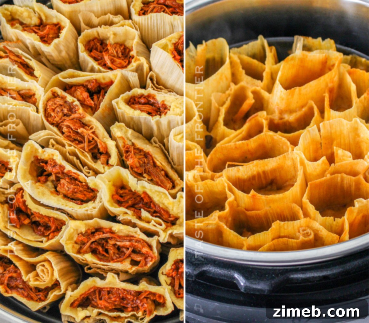 Easy Instant Pot Pork Tamales 9 steamed tamales