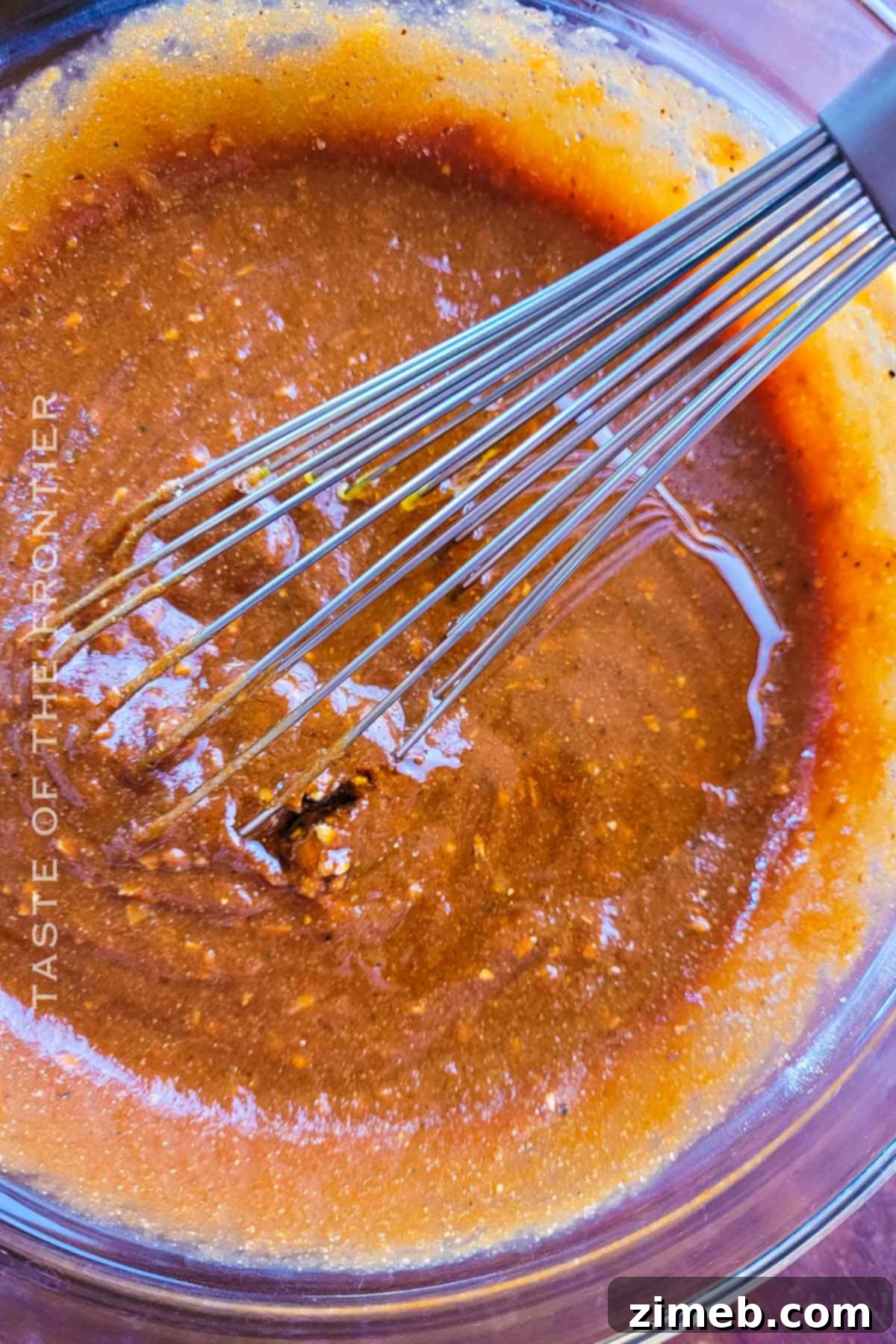 Smoky Sausage Bites 6 Mixing the homemade BBQ sauce for Little Smokies