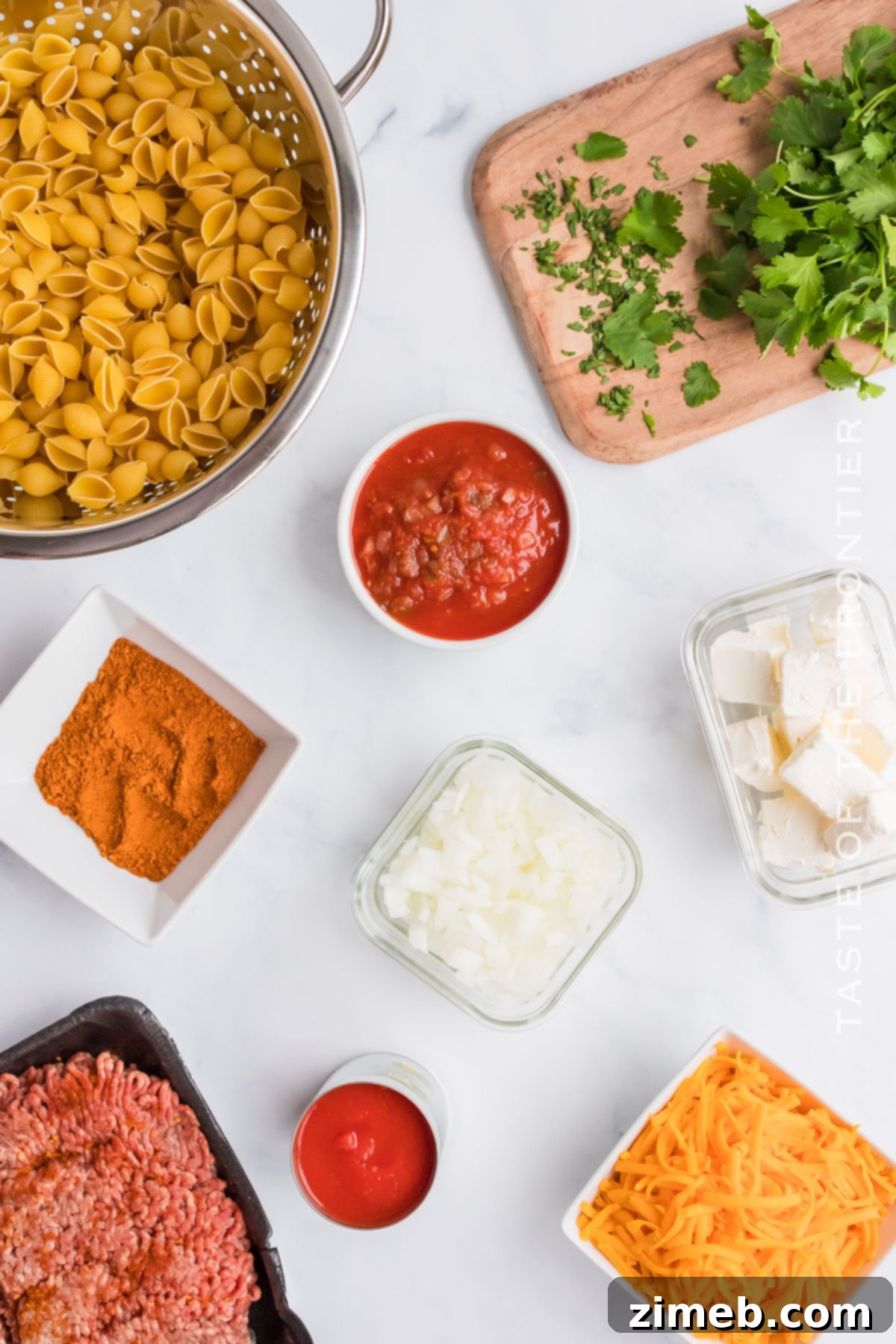 Taco Pasta ingredients