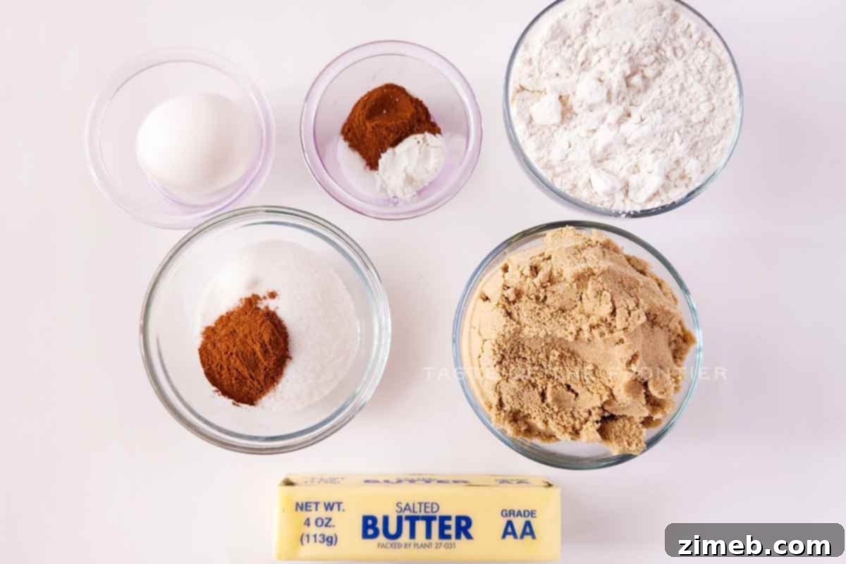 Ingredients for Churro Bars recipe.