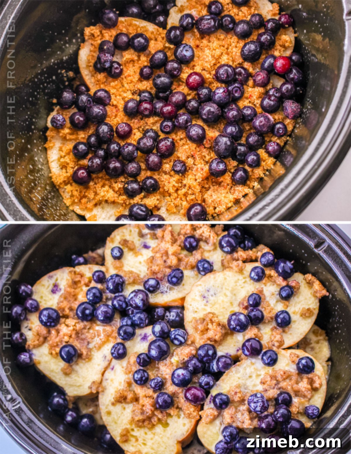 Overnight Slow Cooker Blueberry French Toast 7 How to make Blueberry French Toast in the slow cooker step by step