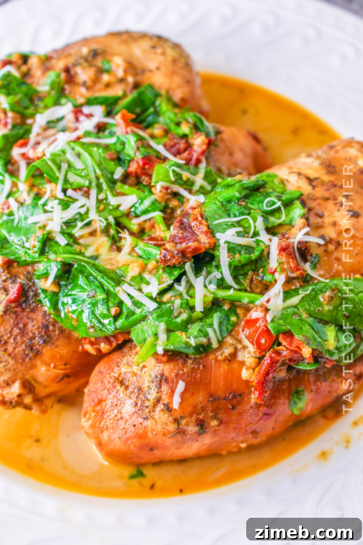 chicken, tomatoes, and spinach