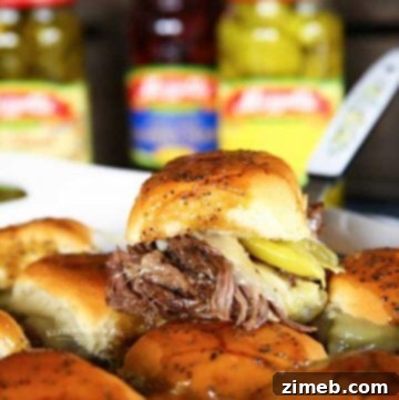 Sweet Hawaiian Cheeseburger Sliders 12 Pressure Cooker Italian Beef Sliders Recipe with melted provolone cheese and peperoncini peppers.