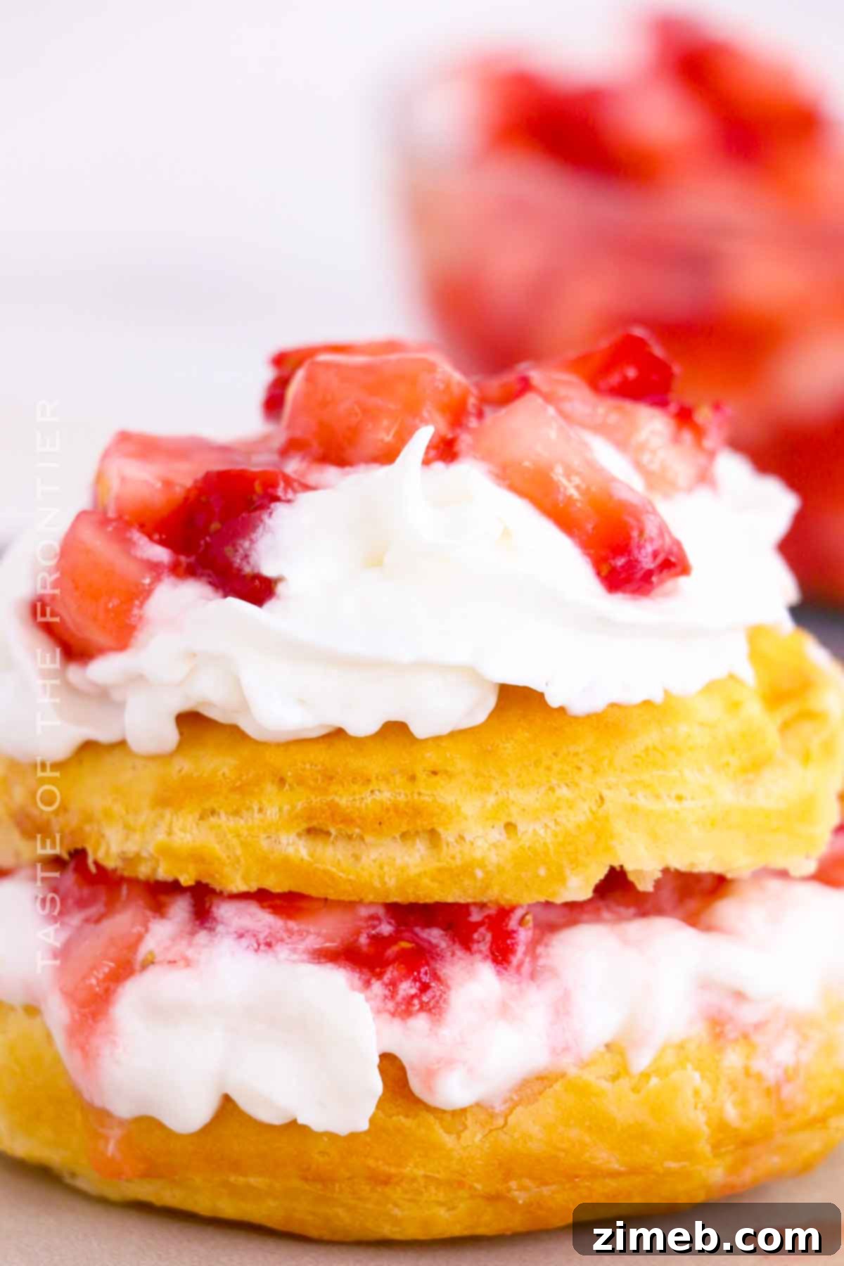 Golden Air Fryer Strawberry Shortcake Bliss 2 Air Fryer Strawberry Shortcake, a delightful canned biscuit dessert.