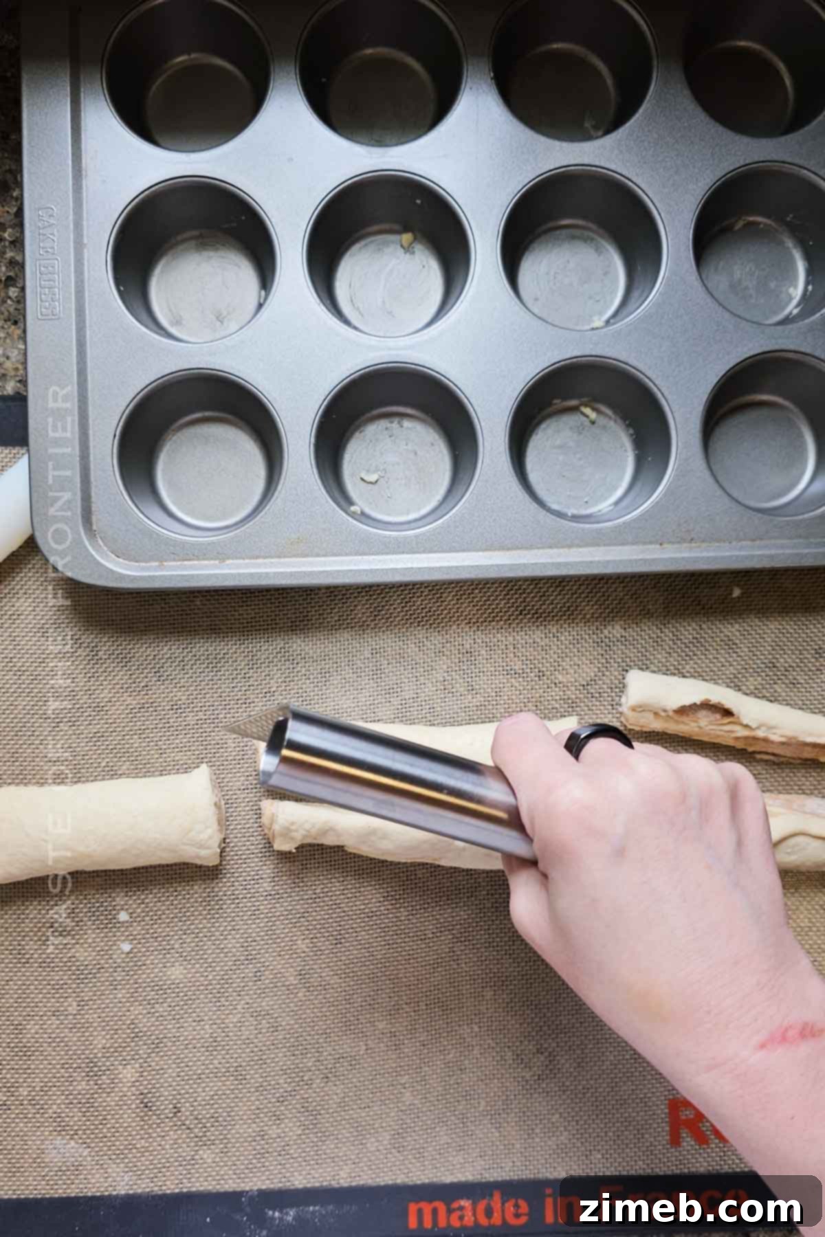 Guilt-Free Keto Cruffin Delights 5 How to cut dough for Keto Cruffins