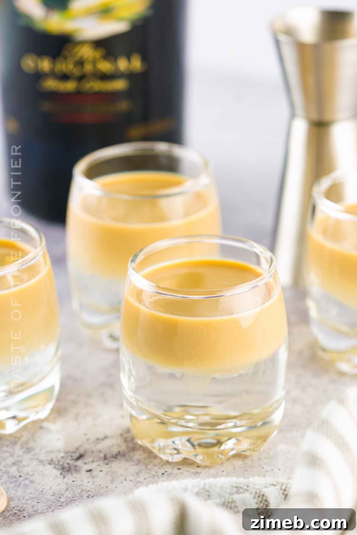 Buttery Nipple Shot Recipe served in a party setting