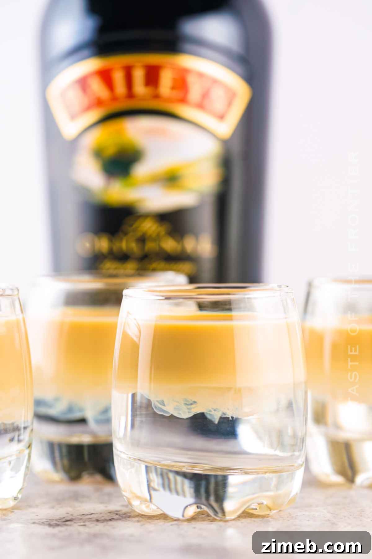 Ingredients for Buttery Nipple Shot: Bailey's Irish Cream and Butterscotch Schnapps