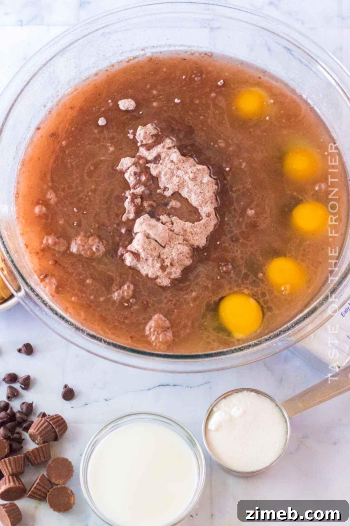 How to prepare easy brownie cake batter
