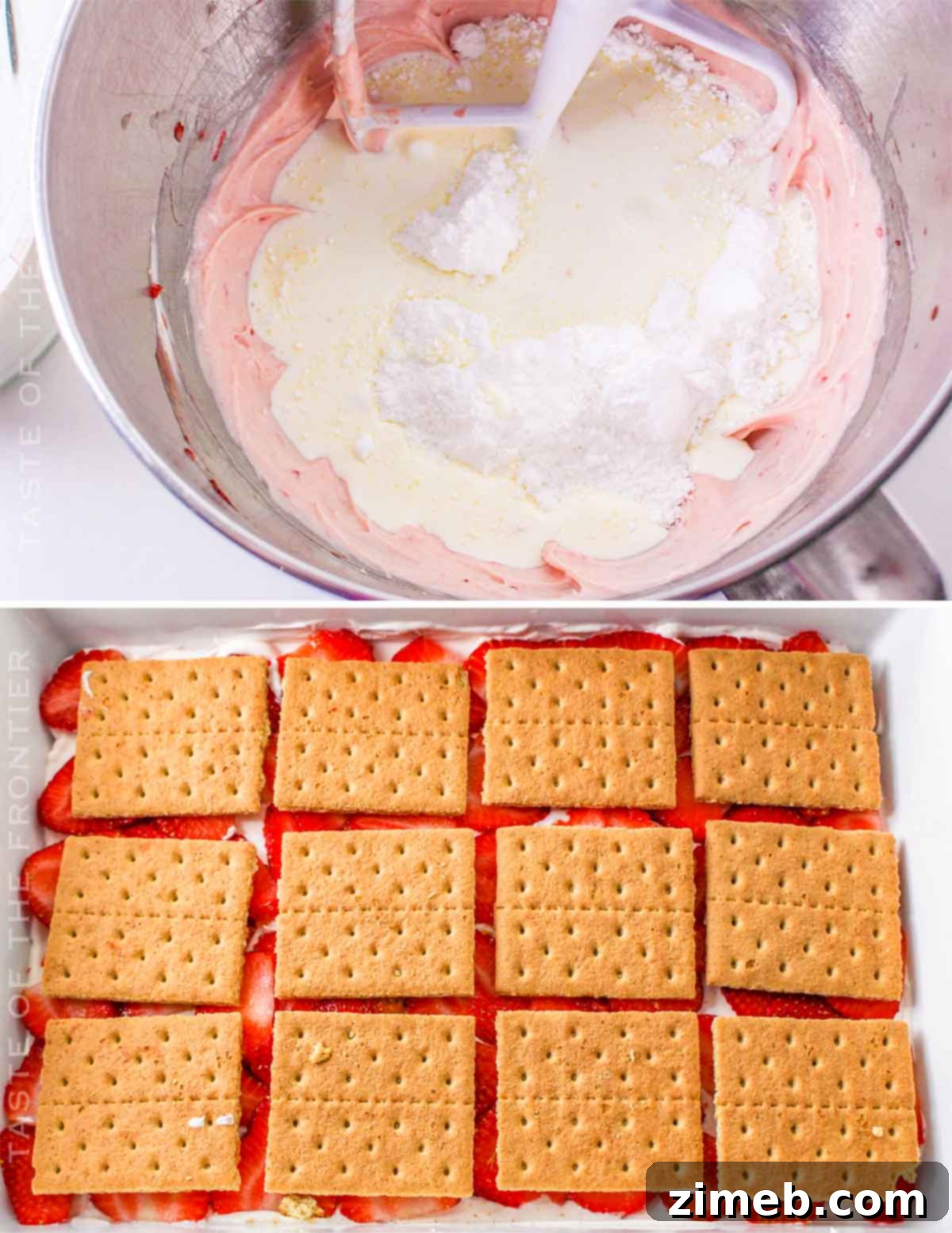 No-Bake Strawberry Dream 5 How to assemble Strawberry Icebox Cake