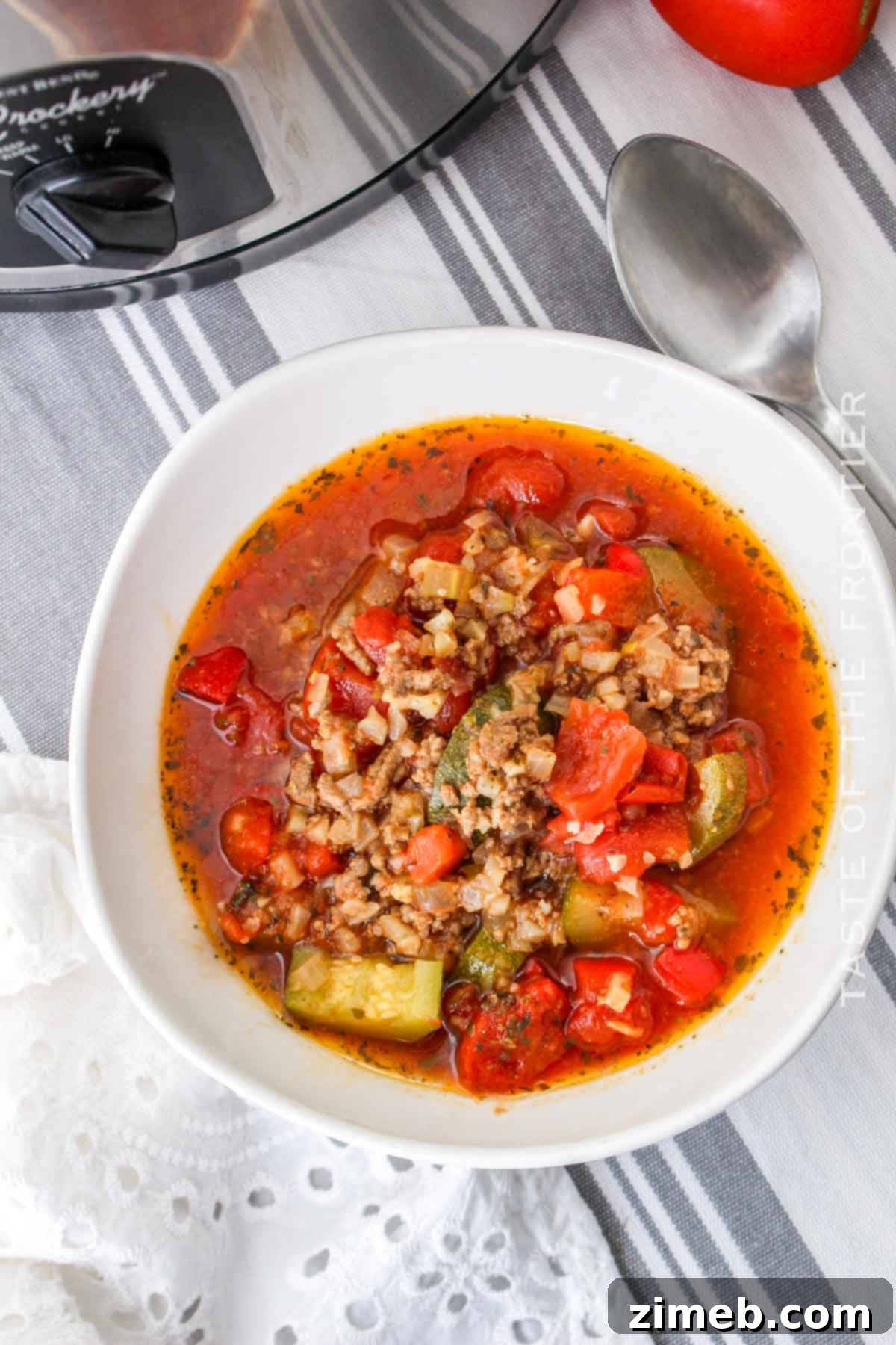Healthy Zucchini Soup ready to eat