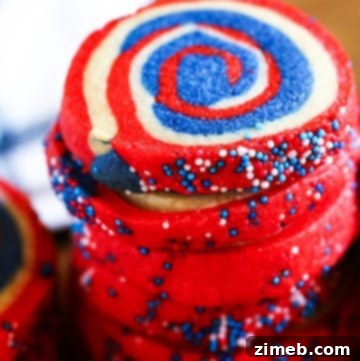 Patriotic Charcuterie Board 13 Pinwheel cookies with patriotic sprinkles