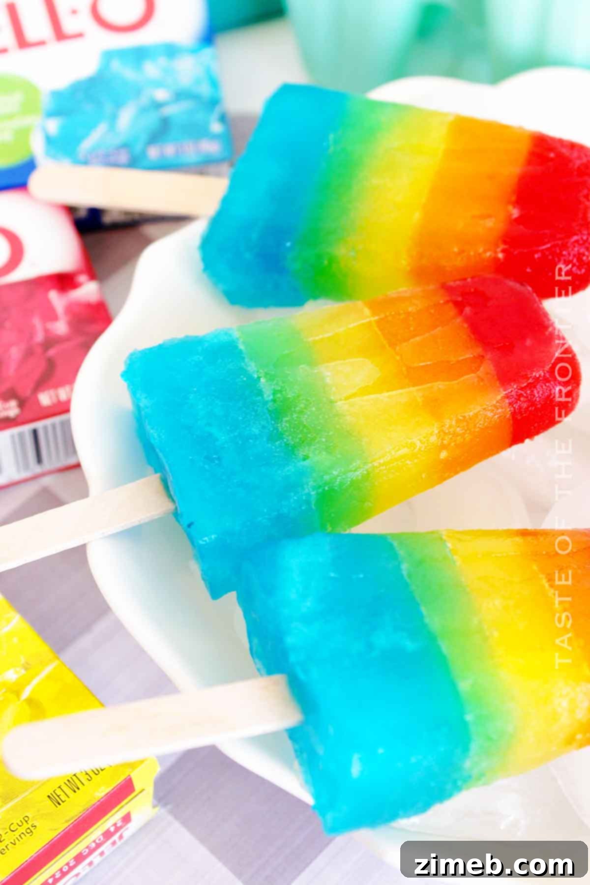 frozen rainbow popsicles