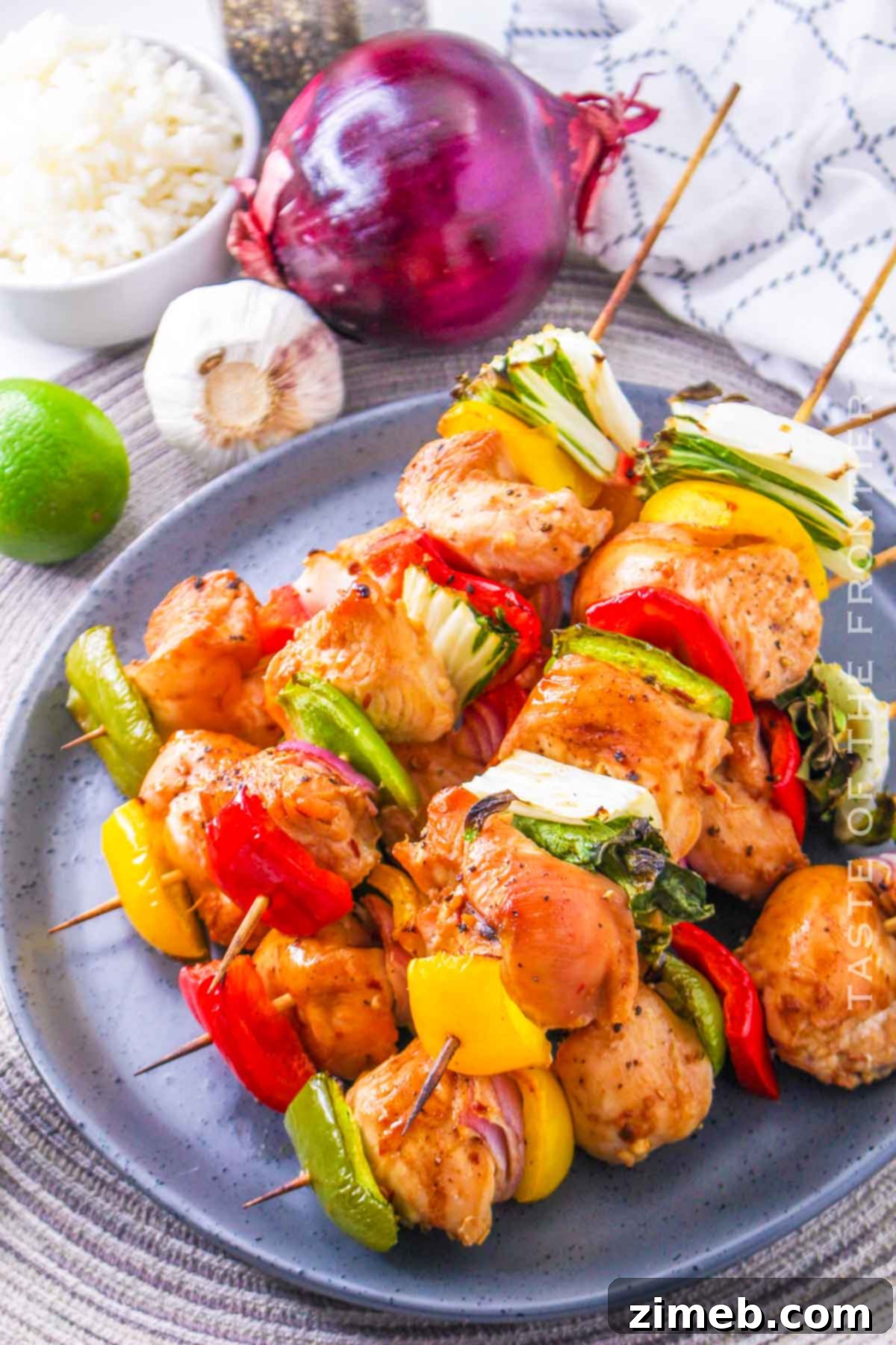 Glazed Asian Chicken Sticks 3 Easy grilled Asian Chicken Skewers with fresh vegetables