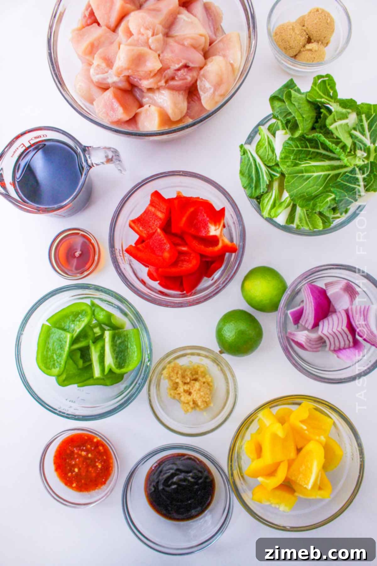 Glazed Asian Chicken Sticks 4 Fresh ingredients ready for delicious Asian Chicken Skewers