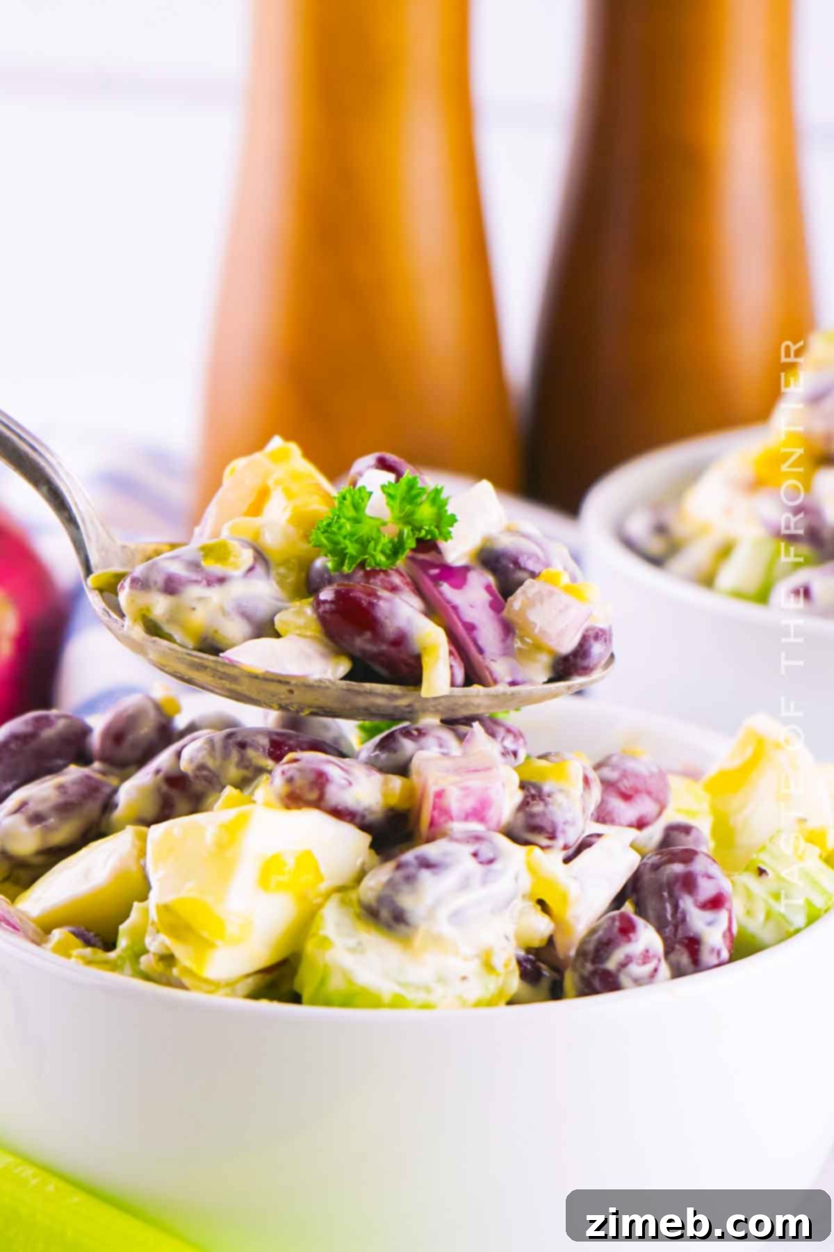Easy Kidney Bean Salad ready to be served.
