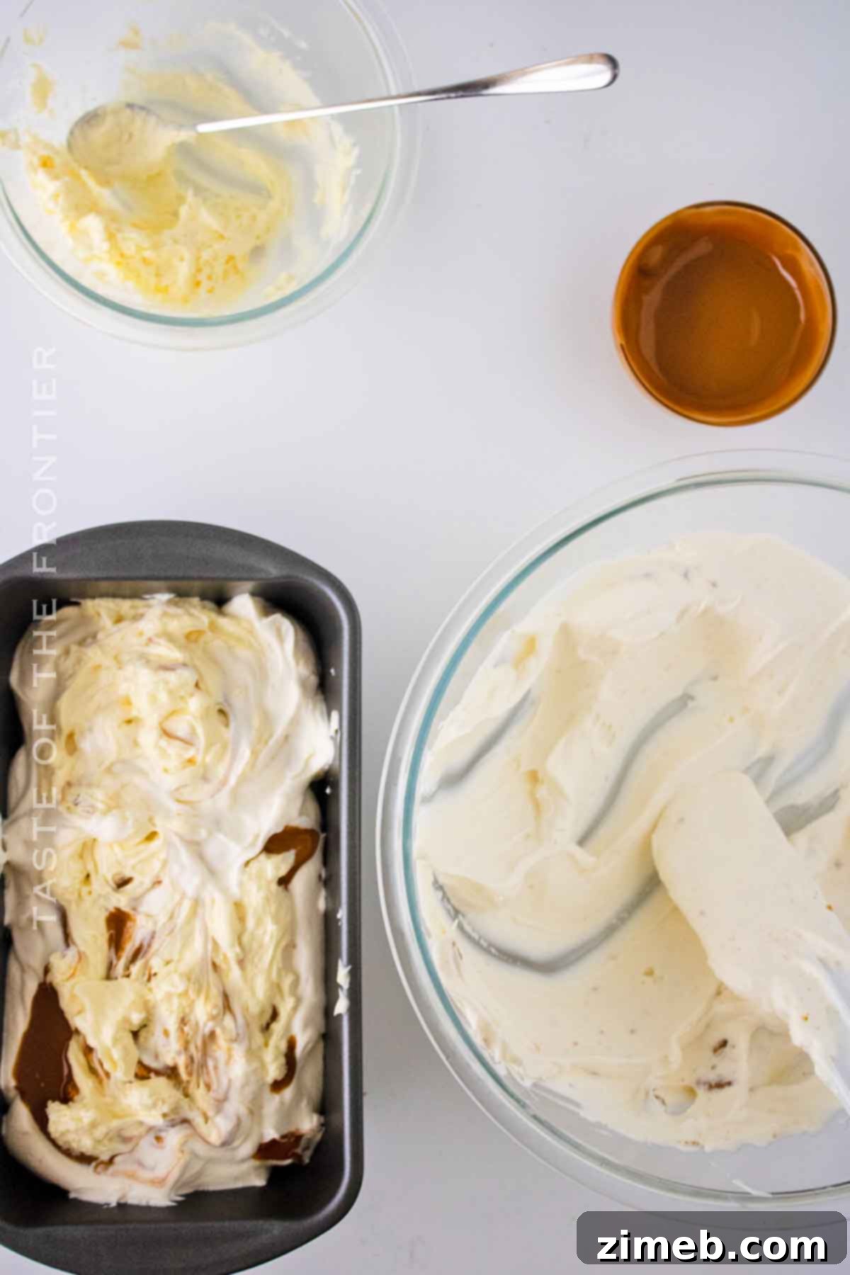 mixing homemade no-churn ice cream