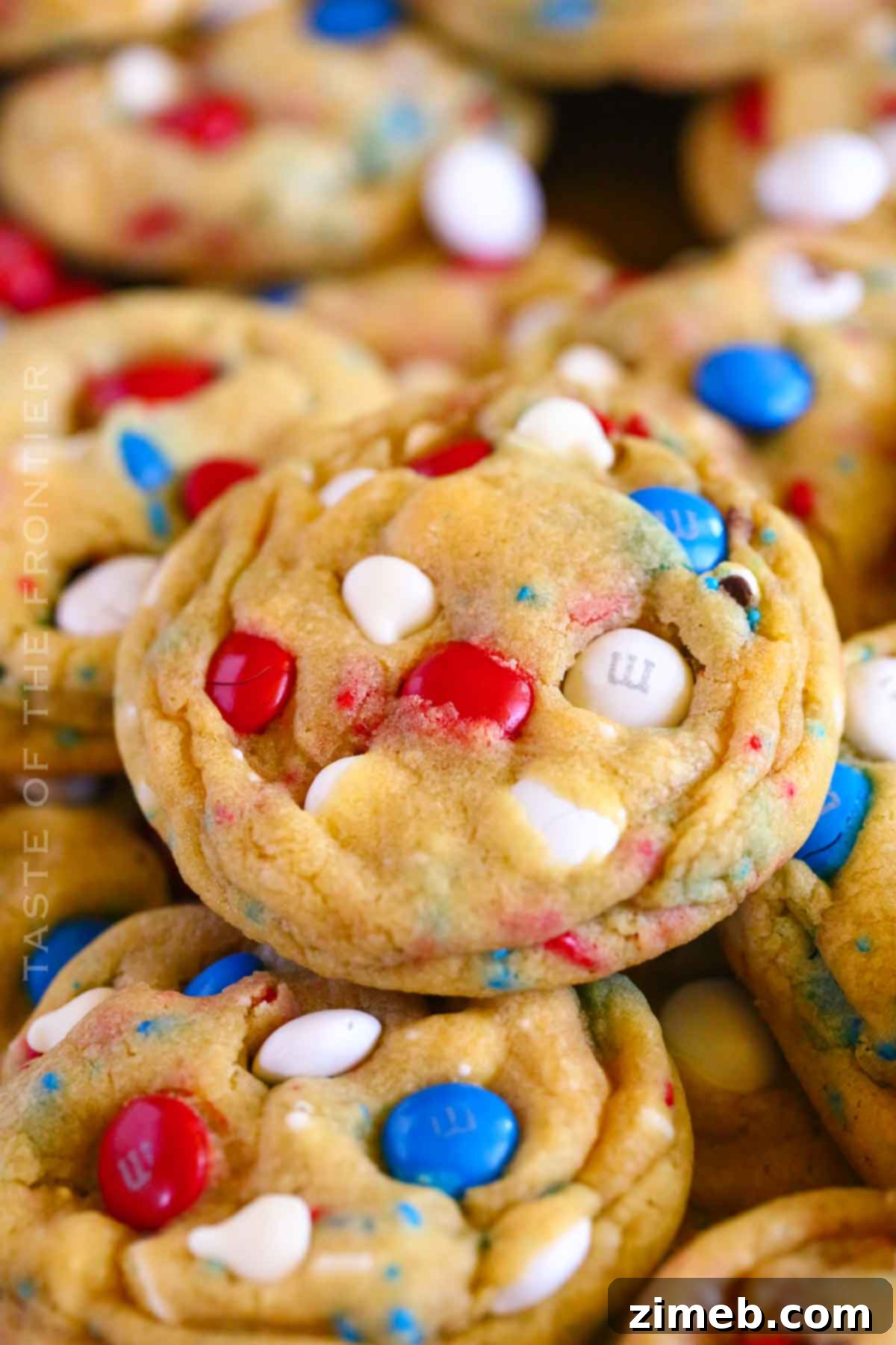Patriotic Cookie Delights 2 Soft and chewy 4th of July Cookies with patriotic M&M's