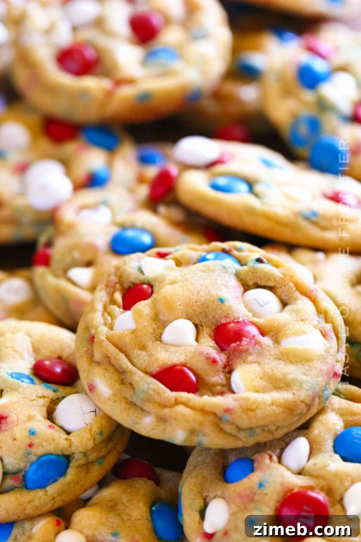 Patriotic Cookie Delights 8 No chill cookies for the 4th of July cooling on a rack