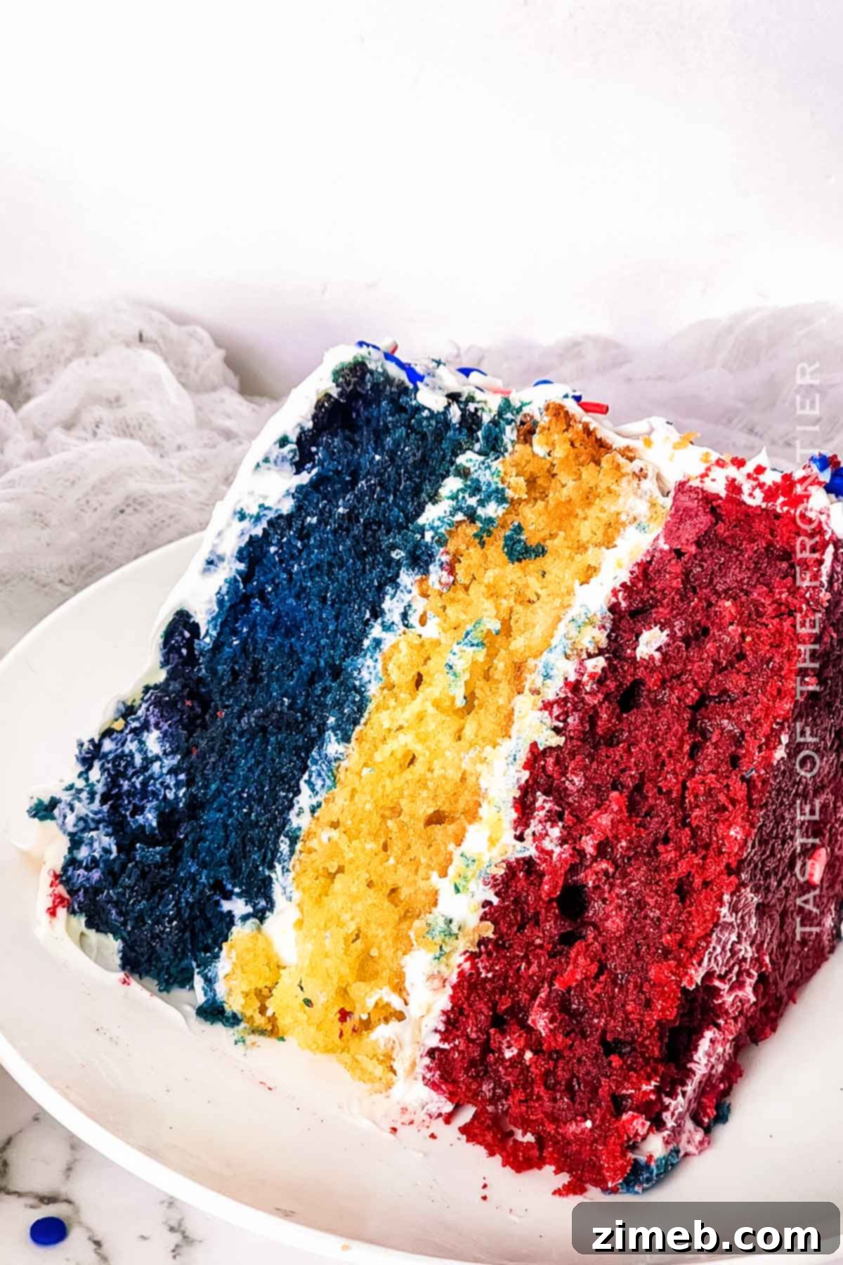 Festive Tri-Color Delight 15 slice of cake - 3 layers different colors with frosting