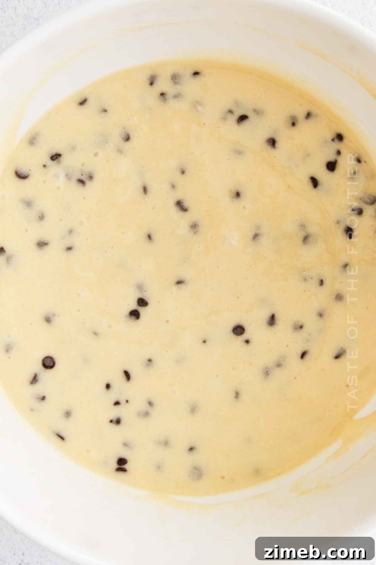 Chocolate Chip Cupcake Batter in a Bowl