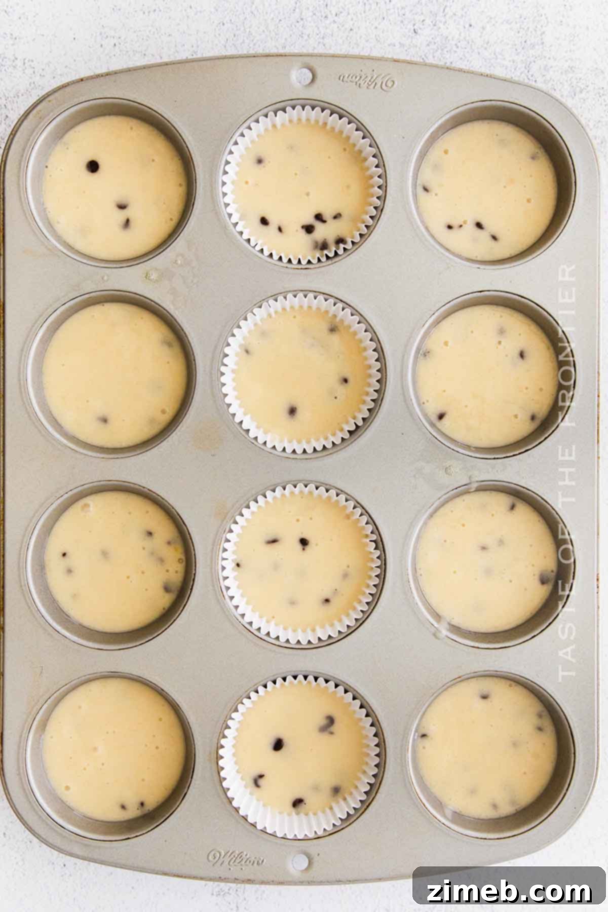 Step-by-step process of making Chocolate Chip Cupcakes