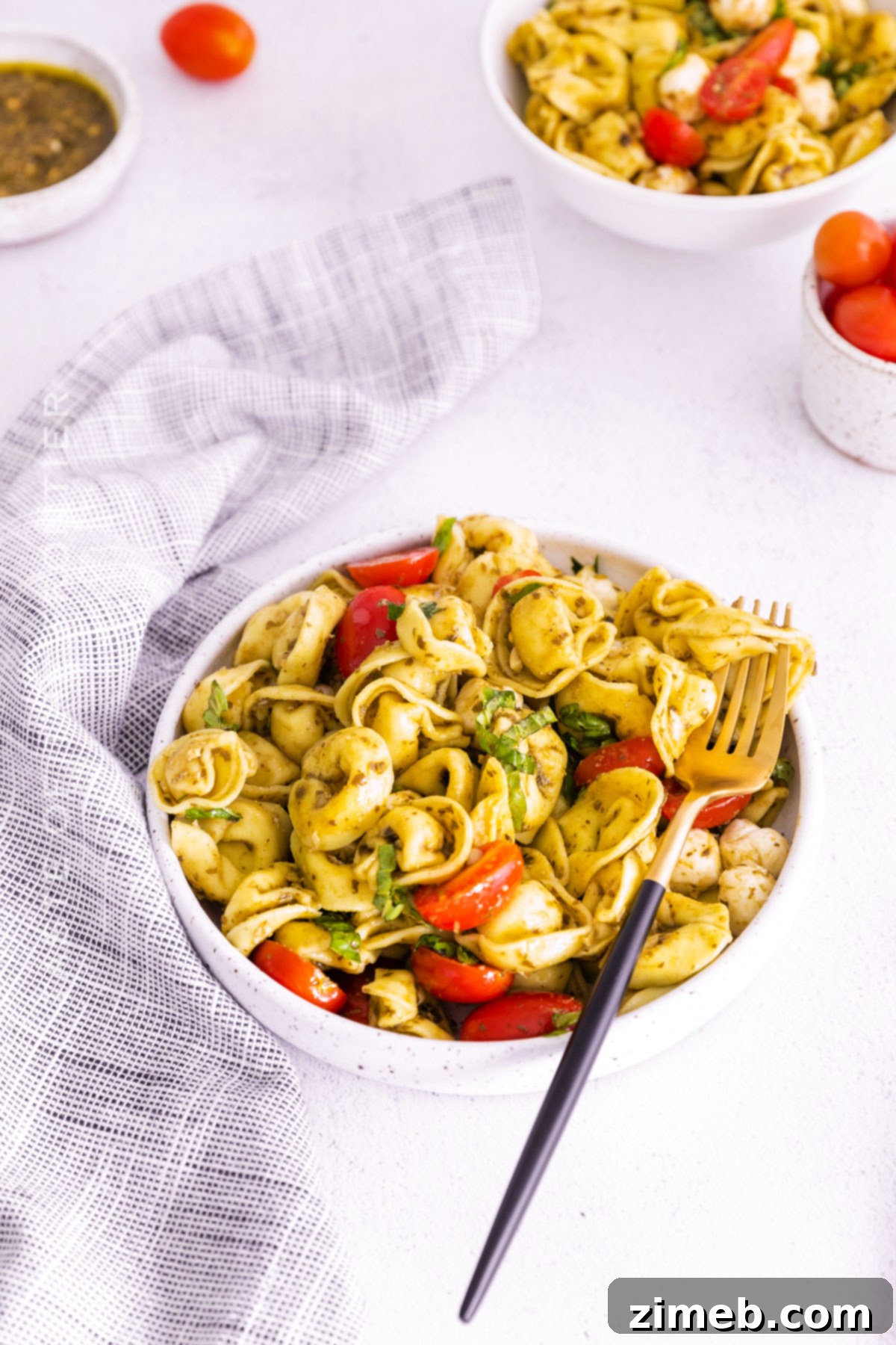 easy Pesto with Tortellini