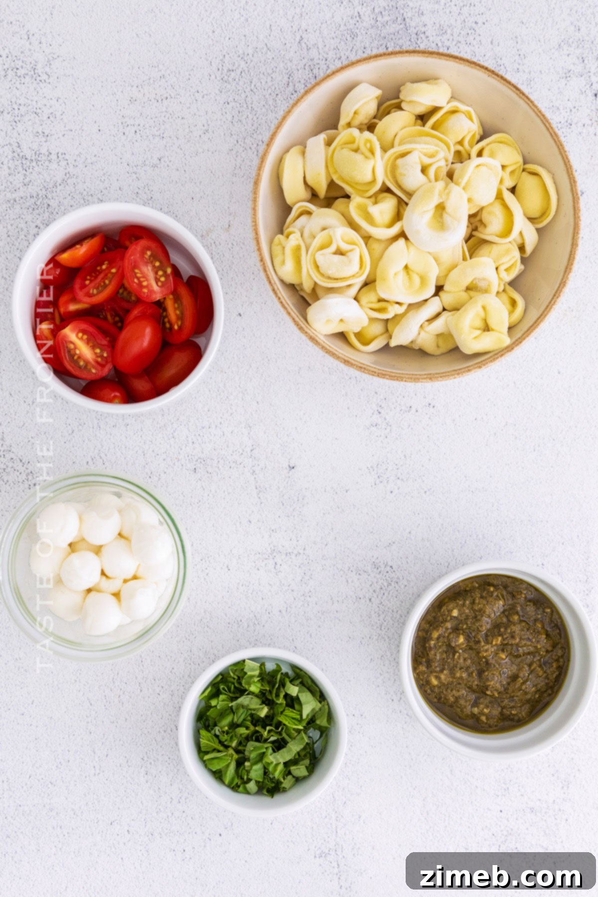 Pesto with Tortellini ingredients