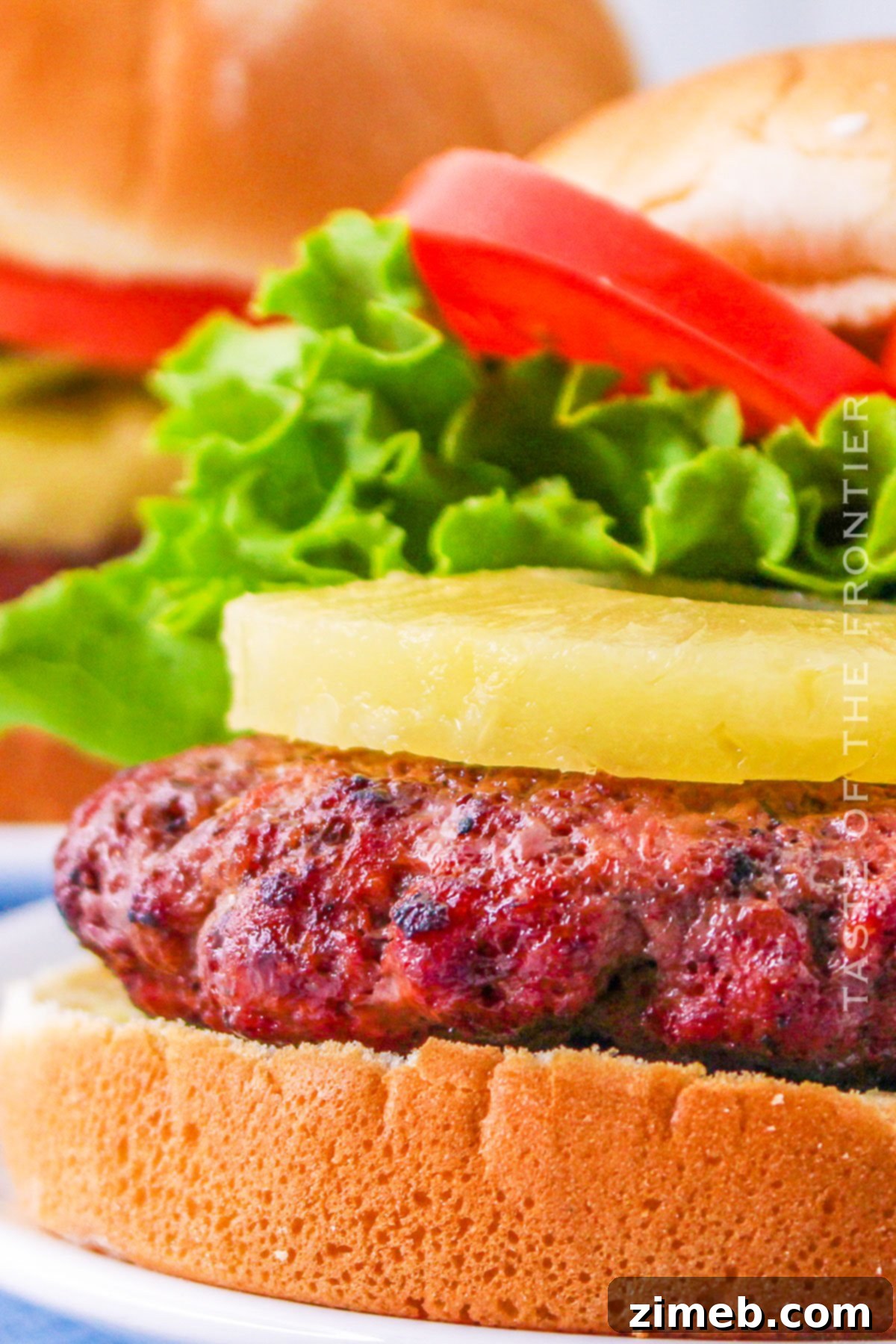 Grilled Teriyaki Hamburgers with Melted Cheese
