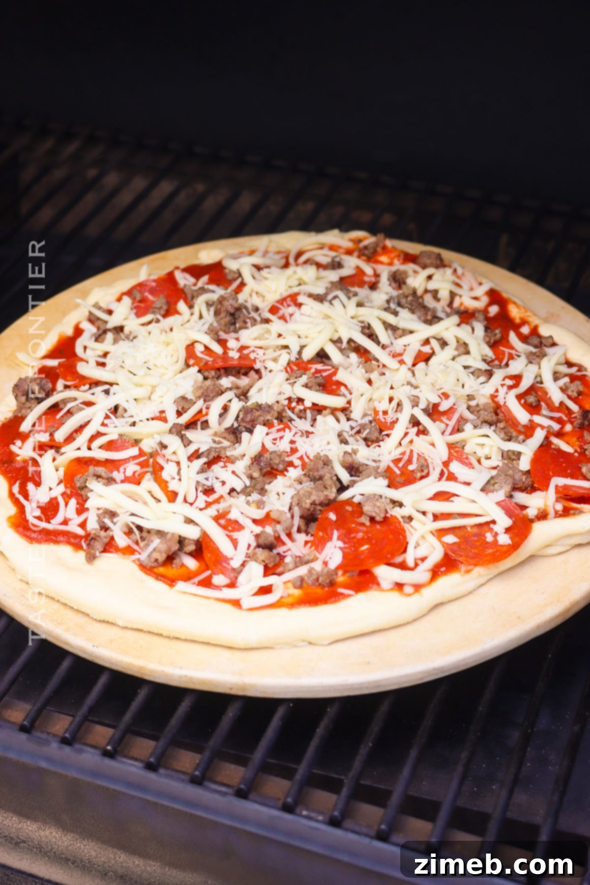 pizza stone on the grill