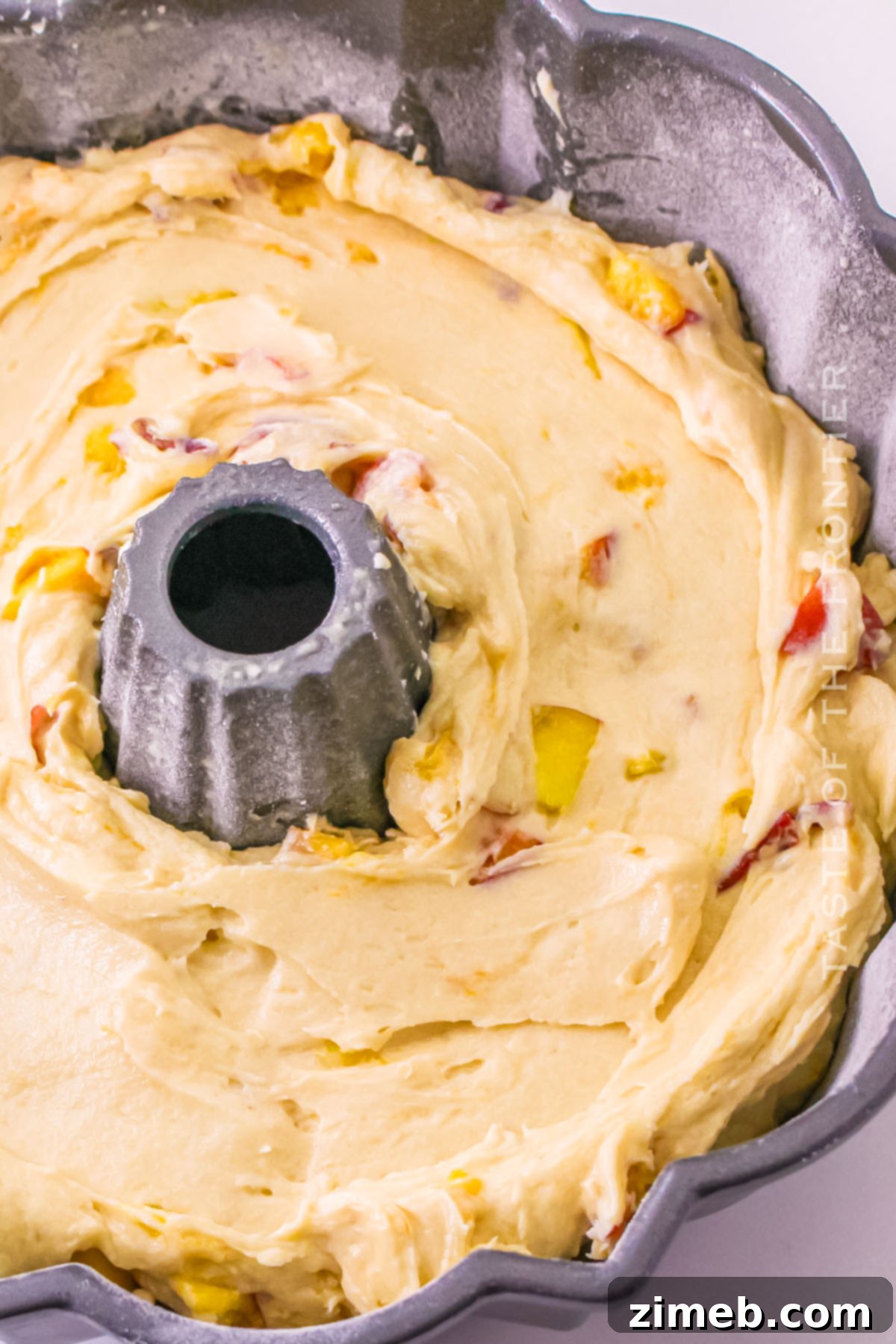 how to make Peach Cobbler Pound Cake