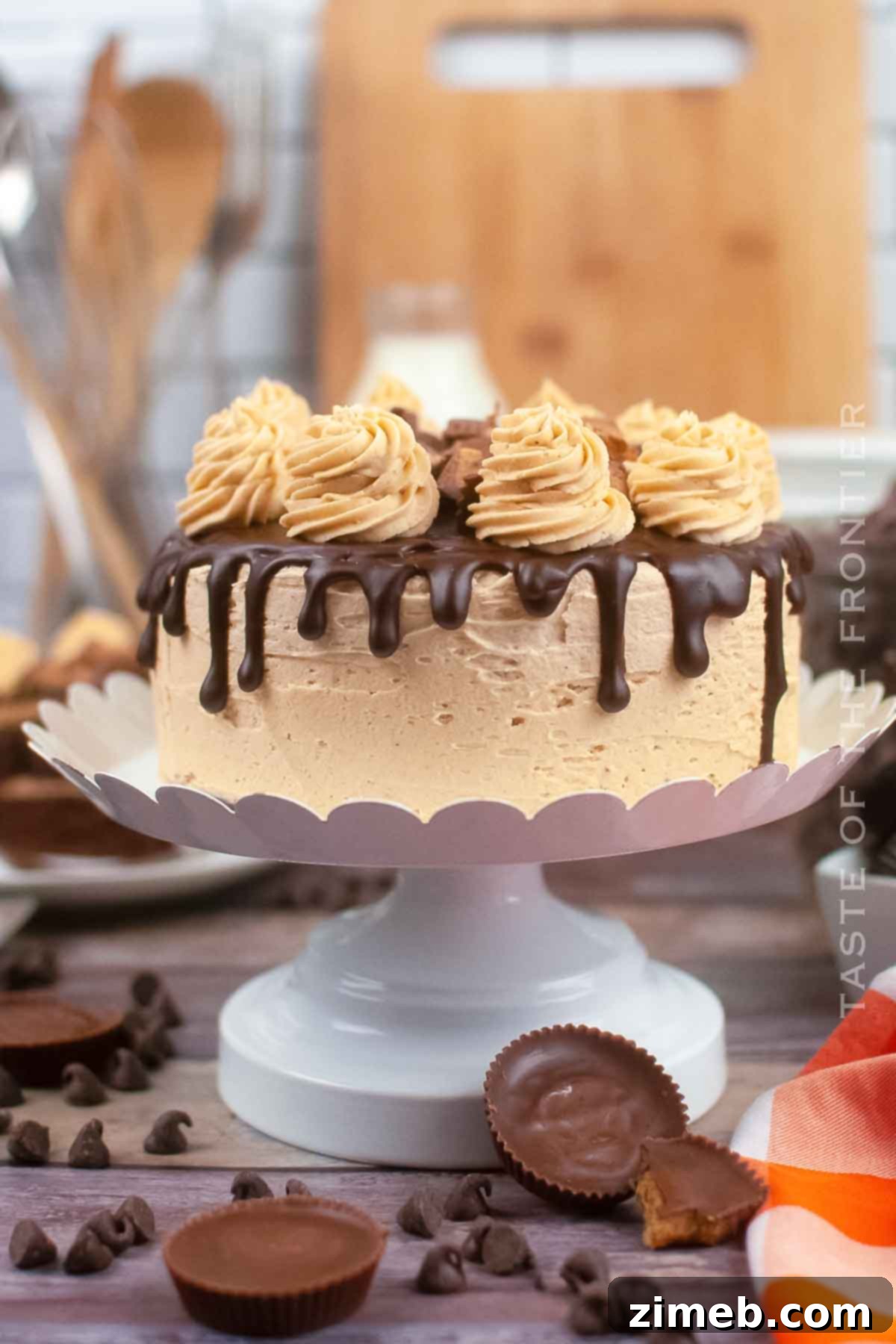 Rich Chocolate Peanut Butter Bliss 3 Two-layer Chocolate Cake with Peanut Butter Frosting